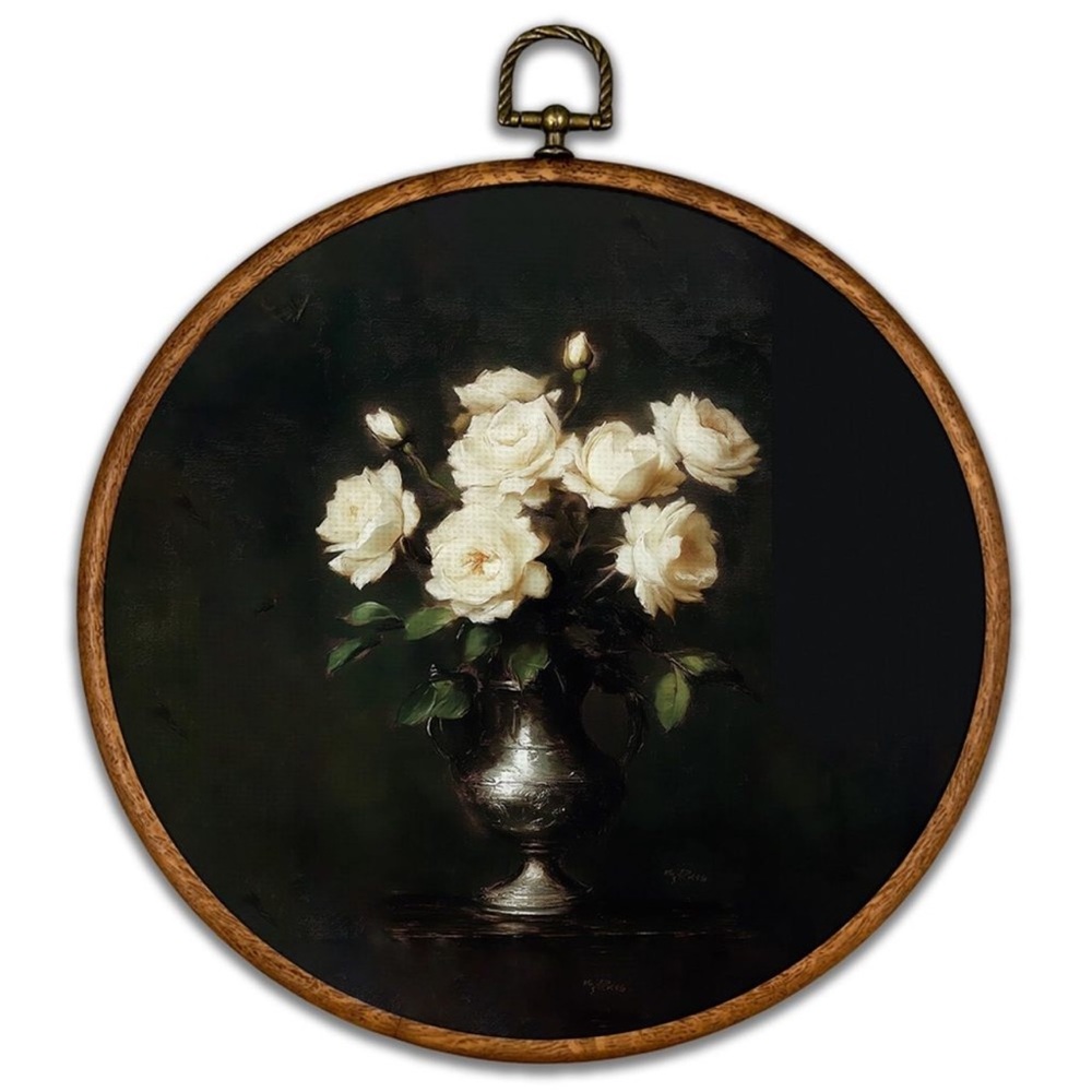 Retro Aesthetic White Floral Wall Art Decor - Botanical Neutral Mid Century🐙